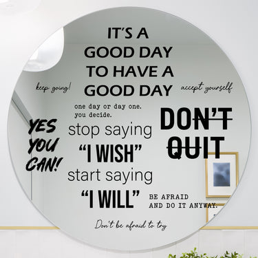 Black Inspirational Mirror Decals